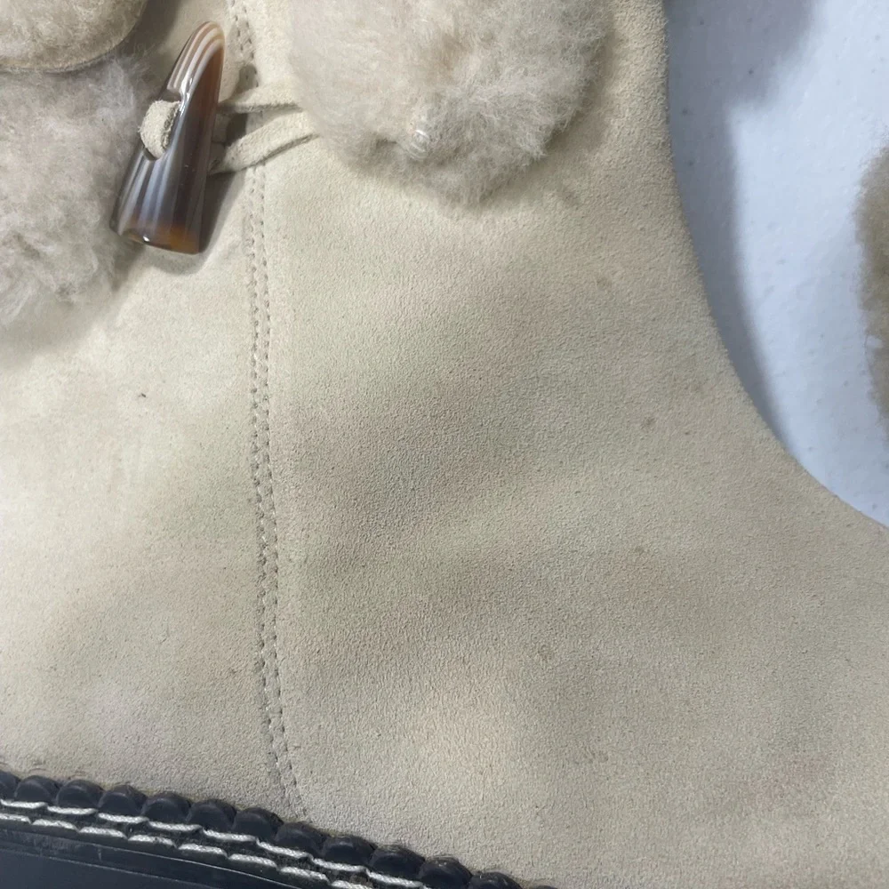 Coldwater Creek Beige Shearling Winter Boots SB-